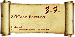 Zádor Fortuna névjegykártya